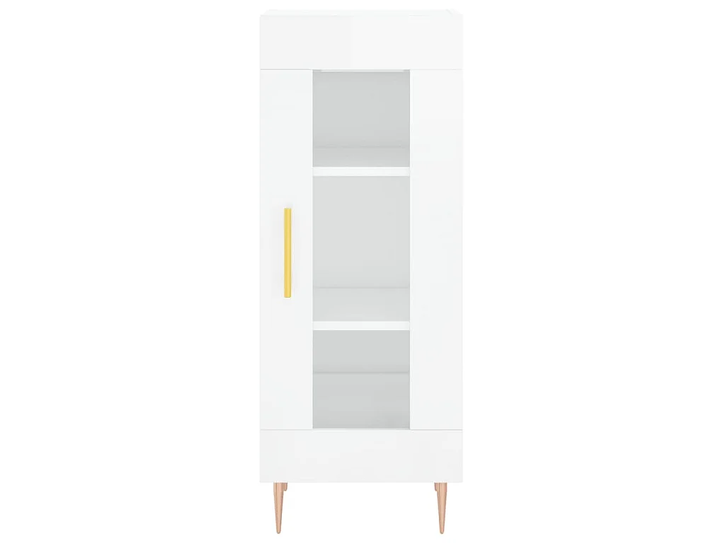 Buffet Blanc brillant 34,5x34x90 cm Bois d'ingénierie