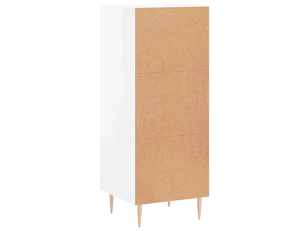 Buffet Blanc brillant 34,5x34x90 cm Bois d'ingénierie