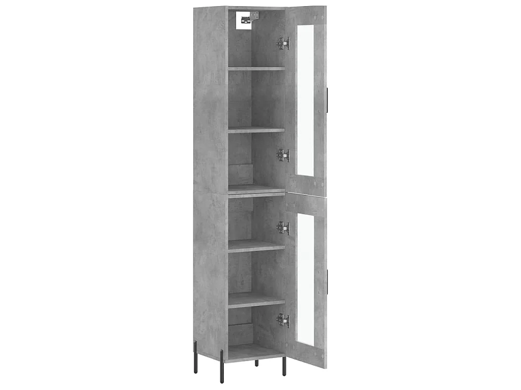 Credenza Grigio Cemento 34,5x34x180 cm in Legno Multistrato