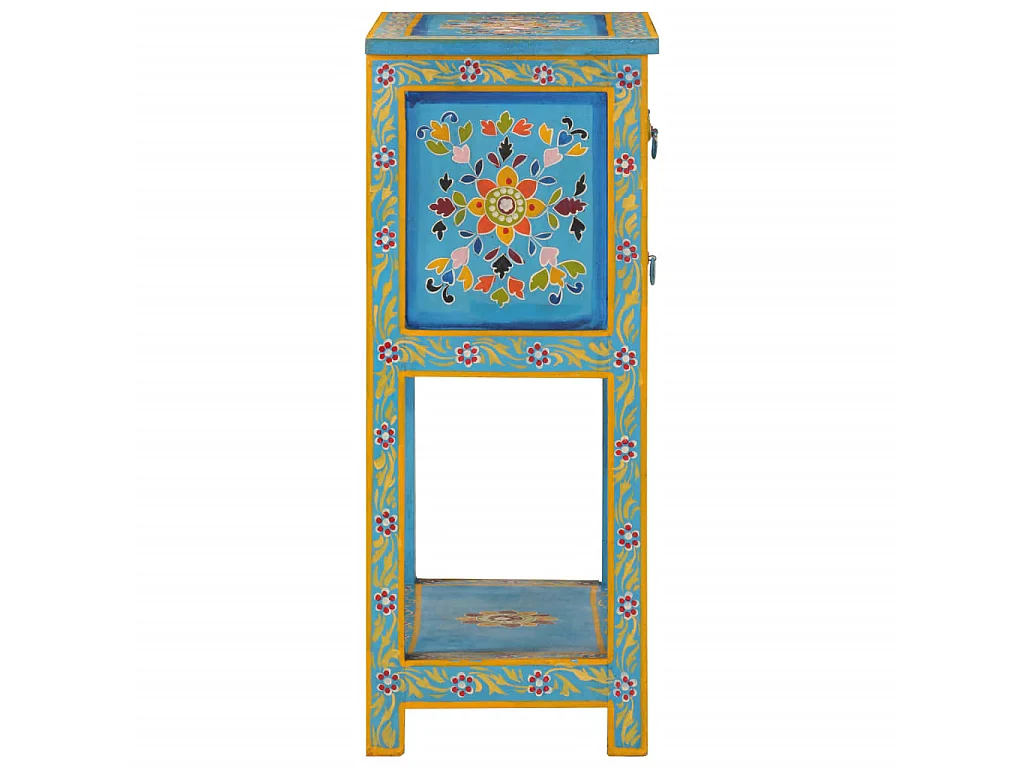 Credenza Turchese 55x30x76 cm in Legno Massello di Mango