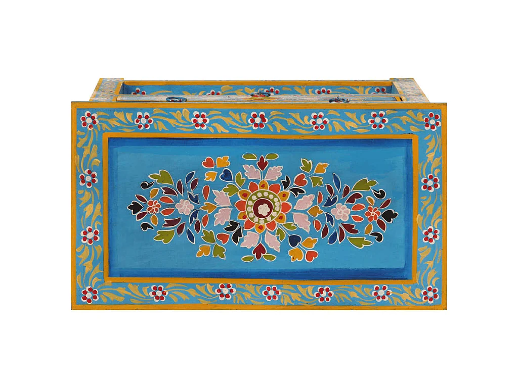 Credenza Turchese 55x30x76 cm in Legno Massello di Mango