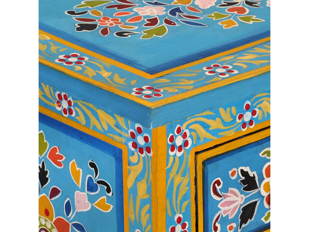Credenza Turchese 55x30x76 cm in Legno Massello di Mango