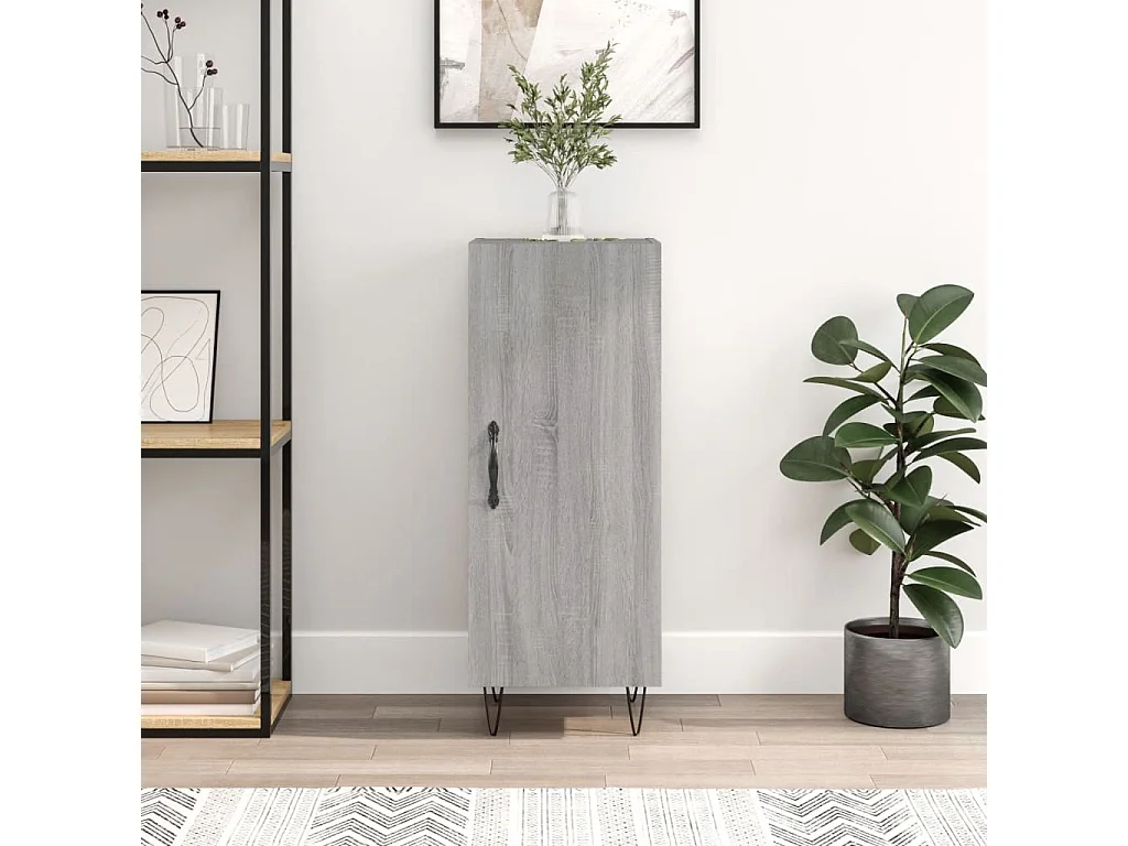 Credenza Grigio Sonoma 34,5x34x90 cm in Legno Multistrato