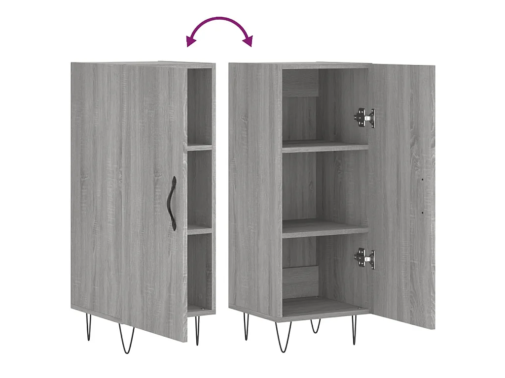 Credenza Grigio Sonoma 34,5x34x90 cm in Legno Multistrato
