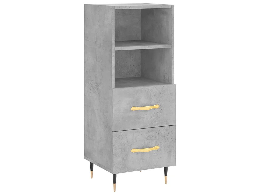 Buffet haut Gris béton 34,5x34x180 cm Bois d'ingénierie