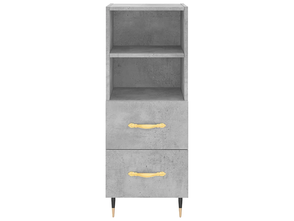 Buffet haut Gris béton 34,5x34x180 cm Bois d'ingénierie