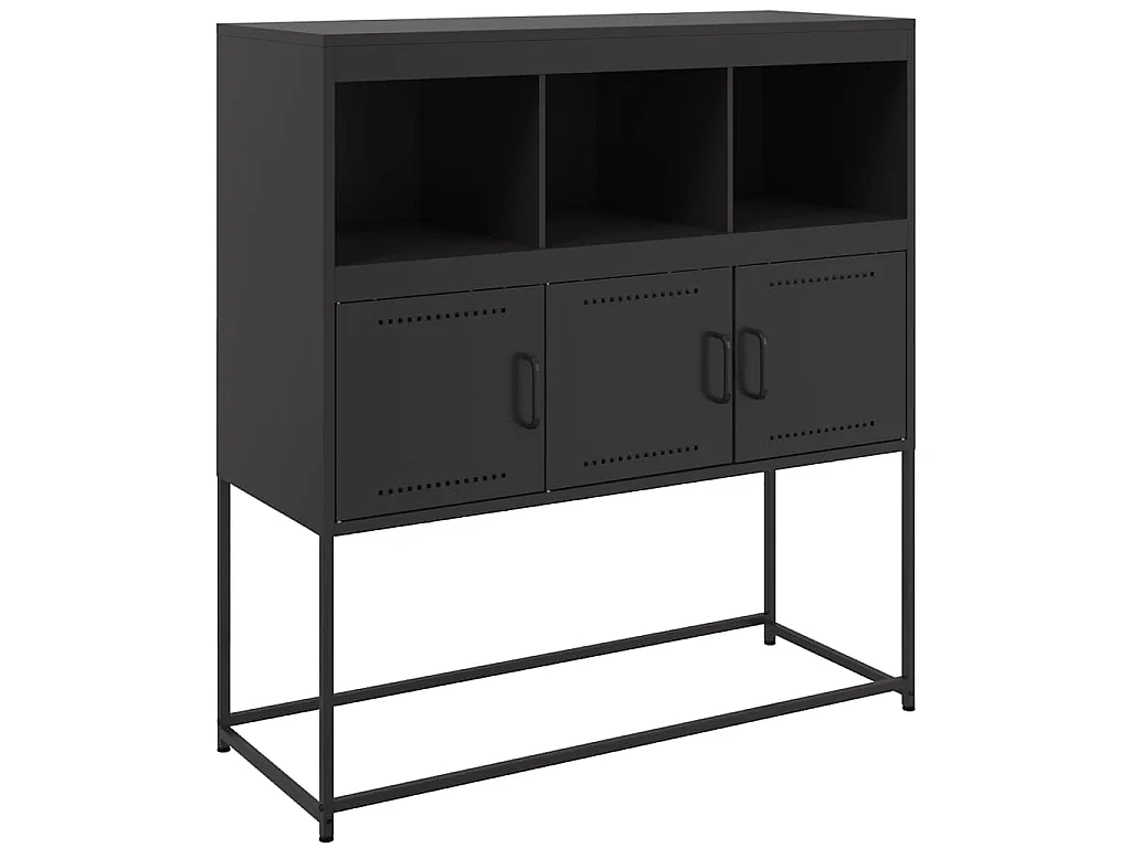 Buffet noir 100,5x39x107 cm acier