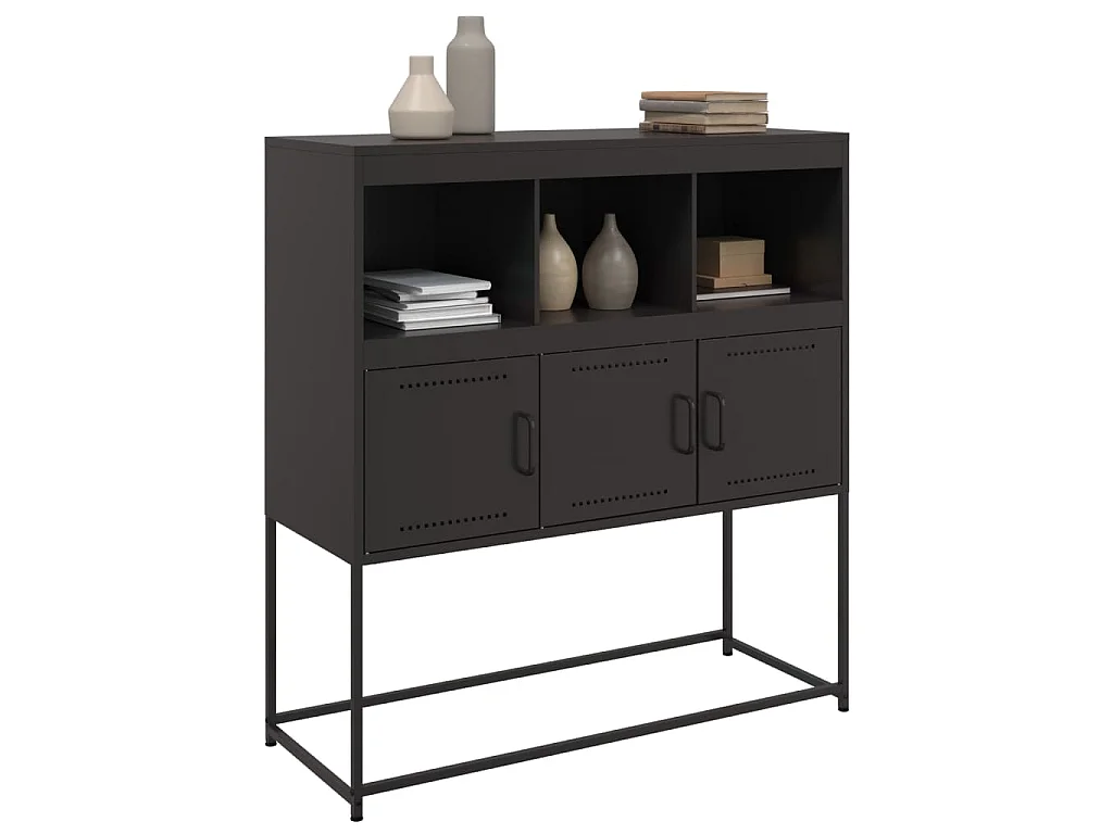 Buffet noir 100,5x39x107 cm acier