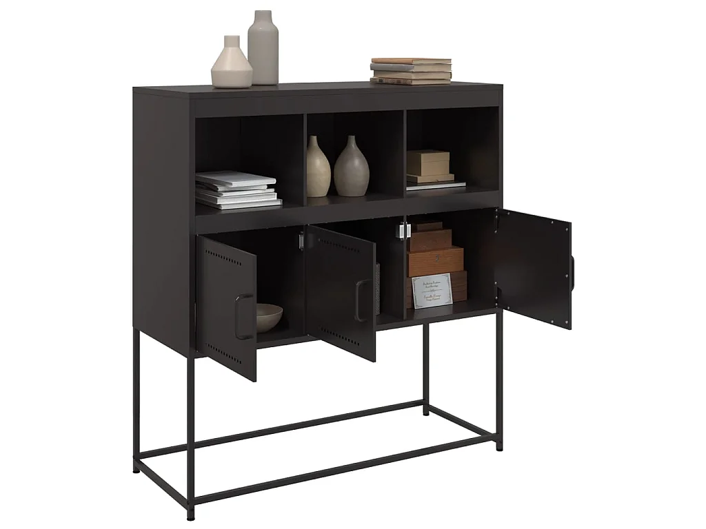 Buffet noir 100,5x39x107 cm acier