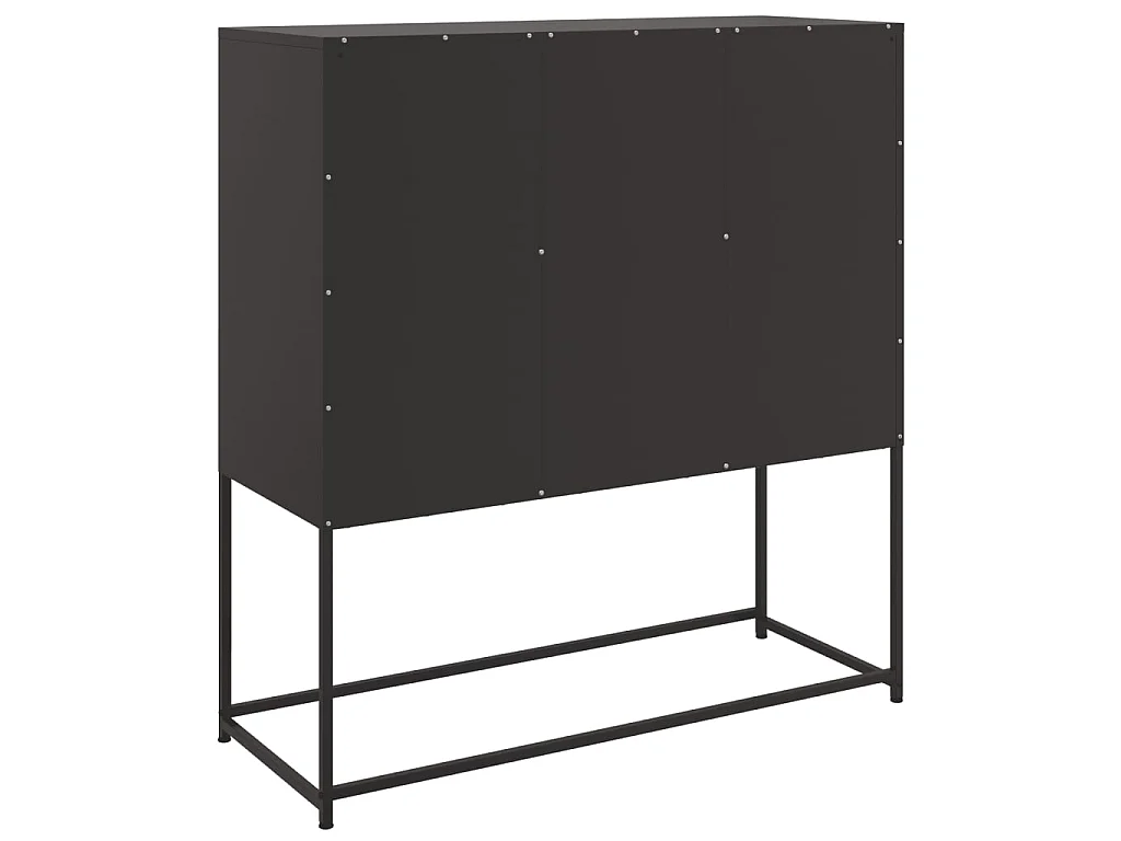 Buffet noir 100,5x39x107 cm acier