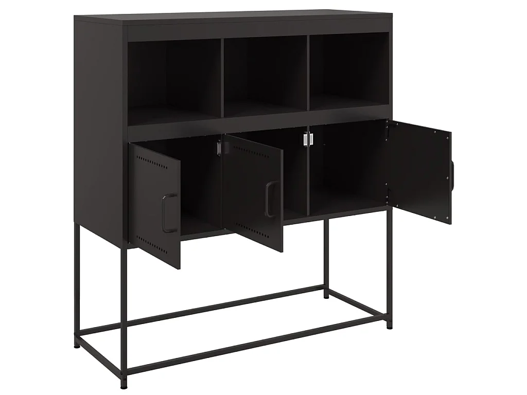 Buffet noir 100,5x39x107 cm acier