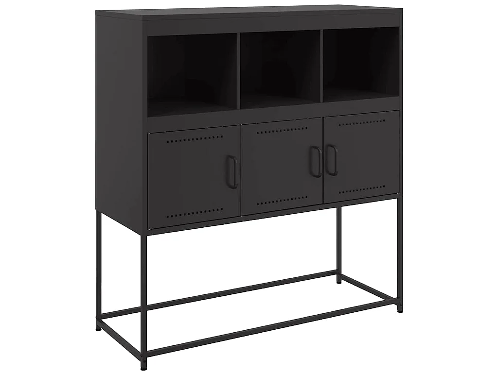Buffet noir 100,5x39x107 cm acier