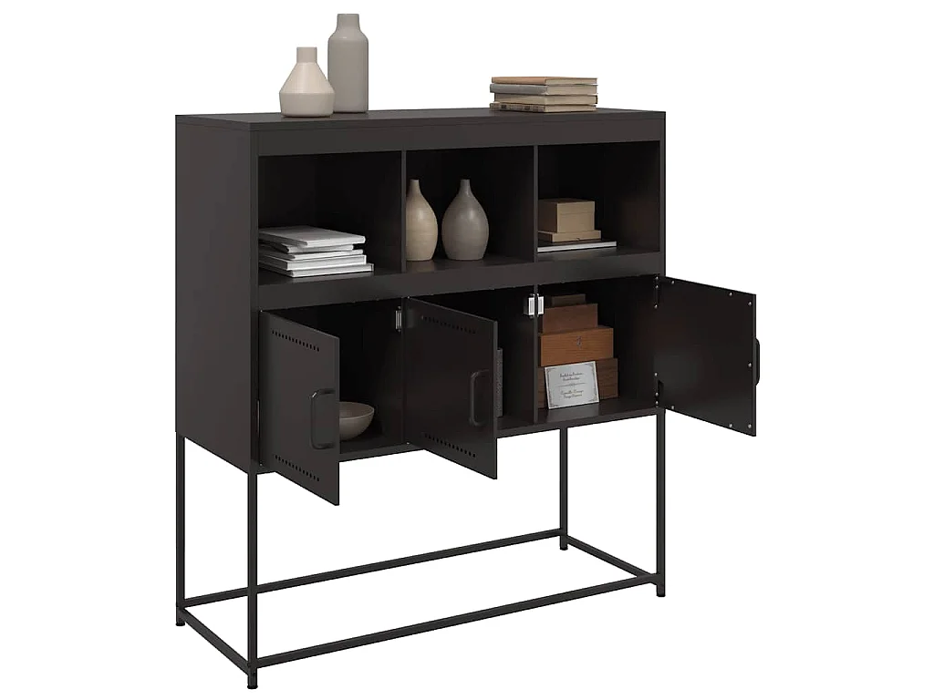 Buffet noir 100,5x39x107 cm acier