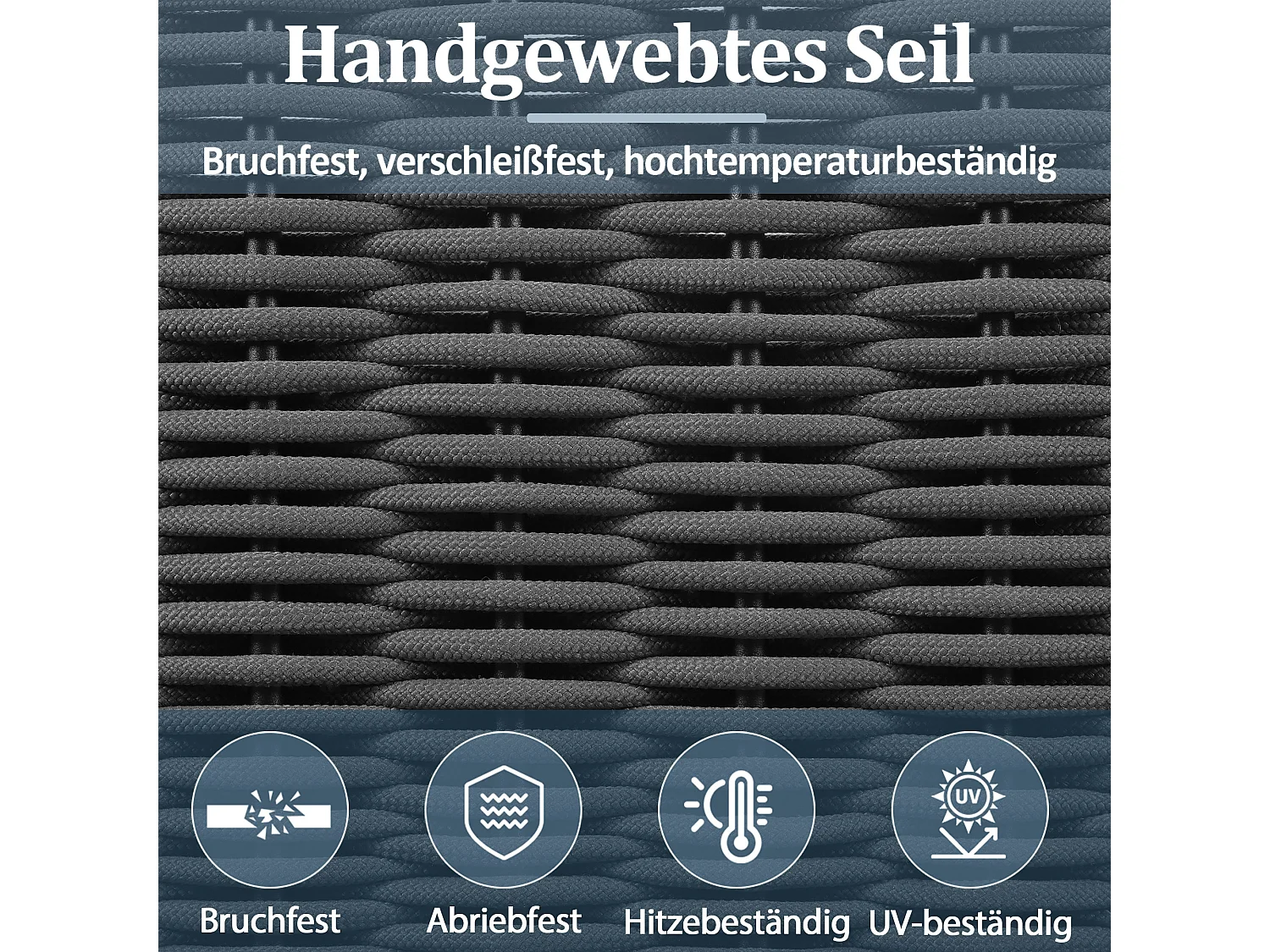 Canapé de jardin 2 places - 151.3 x 131.5 x 91 cm - canapé avec dossier réglable + repose-pieds rétractable - Polyester - gris