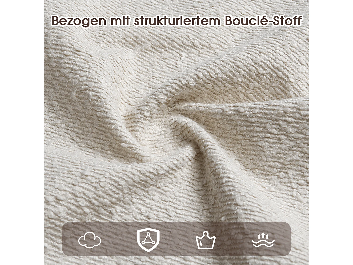 Set van 2 massief houten eetkamerstoelen - 60 x 51 x 80 cm - gebogen rugleuning - lusvormige bekleding - naturel