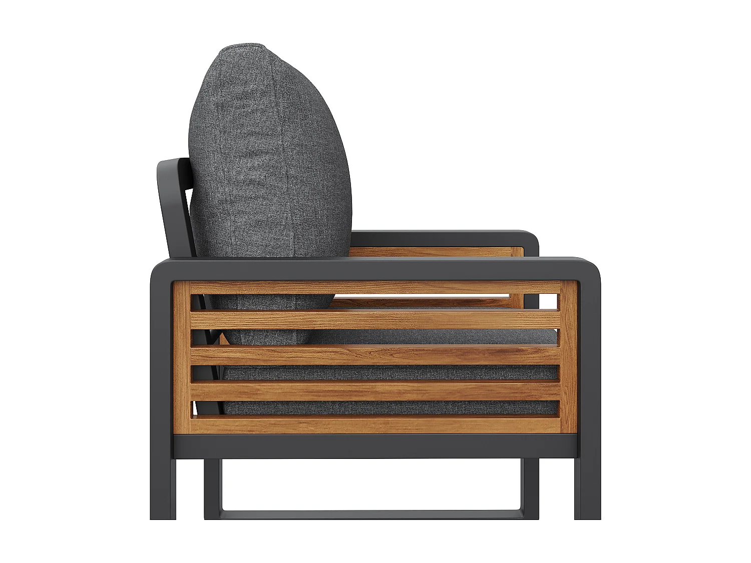 Ensemble salon de jardin 8 places - avec 3 canapés + 2 fauteuils + 1 table - coussins d'assise et de dossier inclus - métal - gris