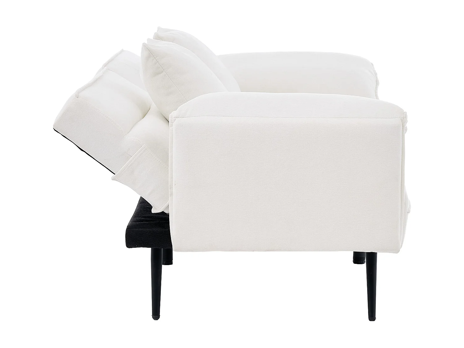 Tweezits slaapbank - 167,5 x 73 x 70 cm - Verstelbare rugleuning in 3 standen (100°–180°) - Stof - wit