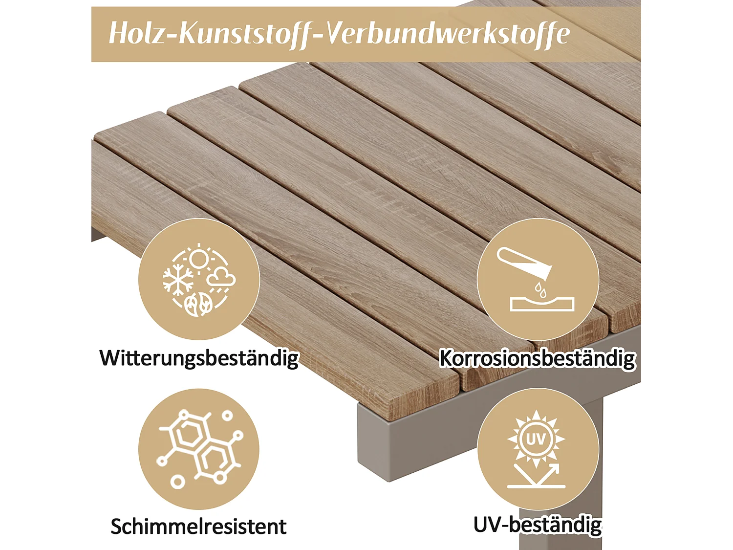 Ensemble de mobilier de jardin - 173 x 69 x 82 cm - canapé 3 places inclinable réglable + table - métal + Polyester - kaki