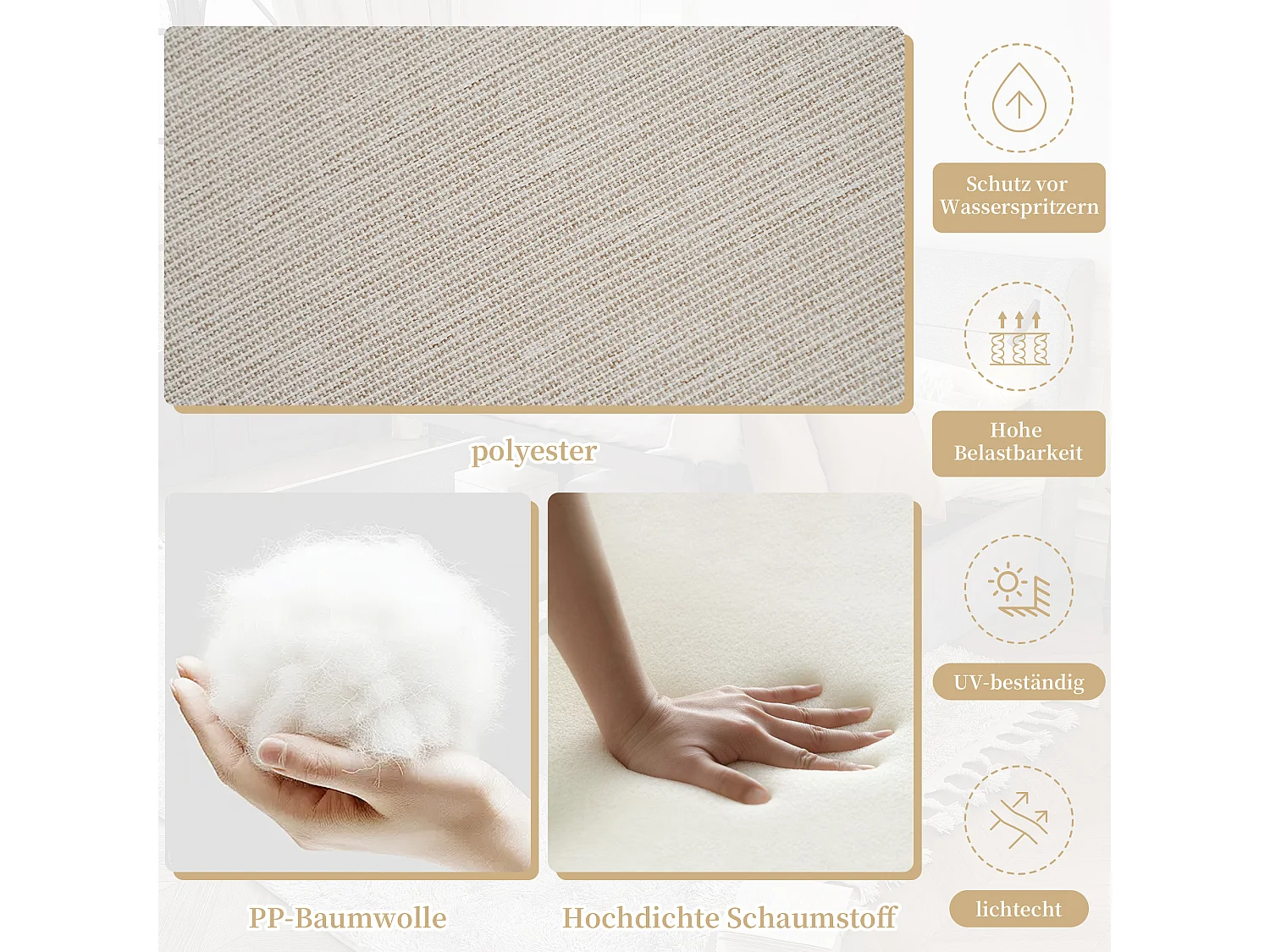 Ensemble de mobilier de jardin - 173 x 69 x 82 cm - canapé 3 places inclinable réglable + table - métal + Polyester - kaki