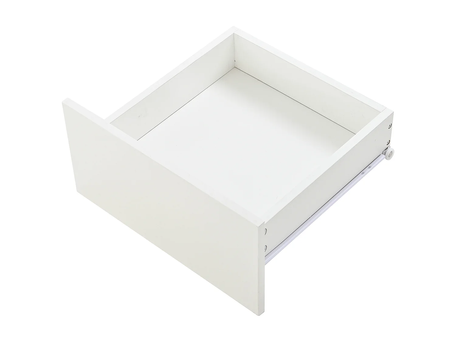 Table basse relevable laquée brillante - 100 x 45 x 43 cm - avec 2 tiroirs + Leds + rangement dissimulé - aggloméré - blanc
