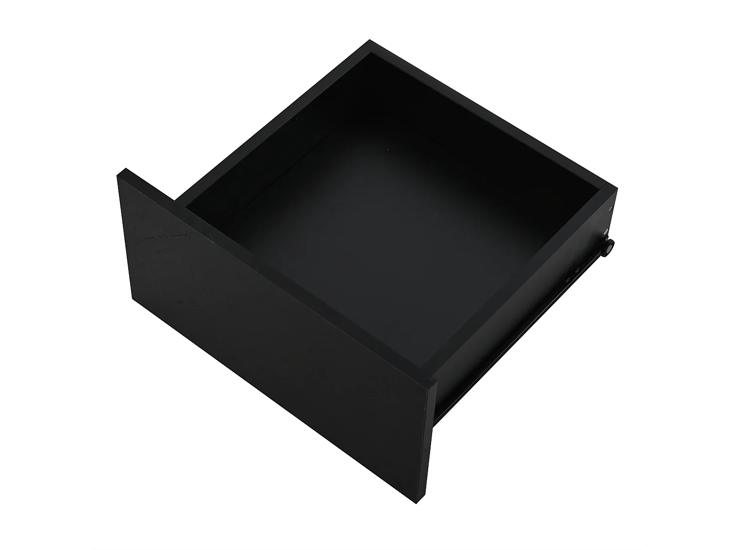 Table basse relevable laquée brillante - 100 x 45 x 43 cm - avec 2 tiroirs + Leds + rangement dissimulé - aggloméré - noir