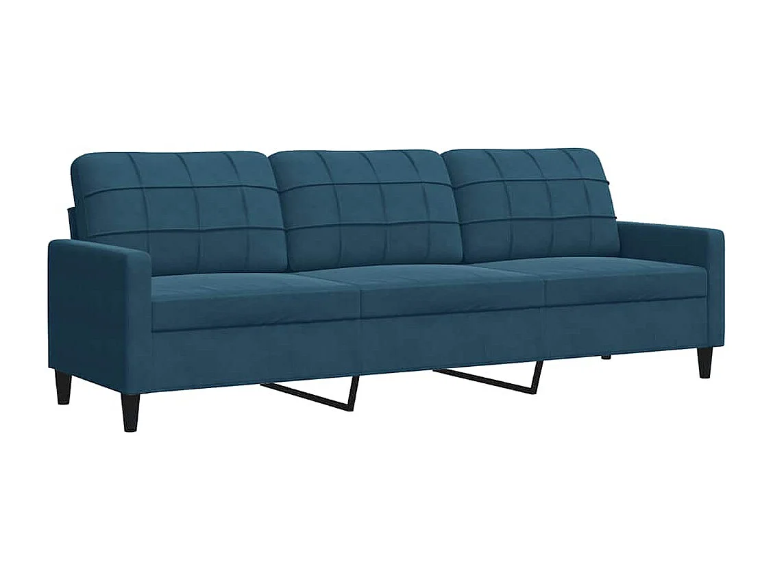 Canapé à 3 places Bleu 210 cm Velours