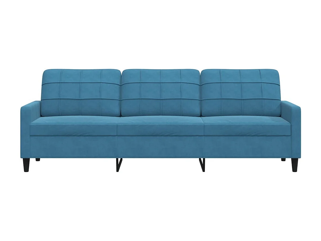 Canapé à 3 places Bleu 210 cm Velours
