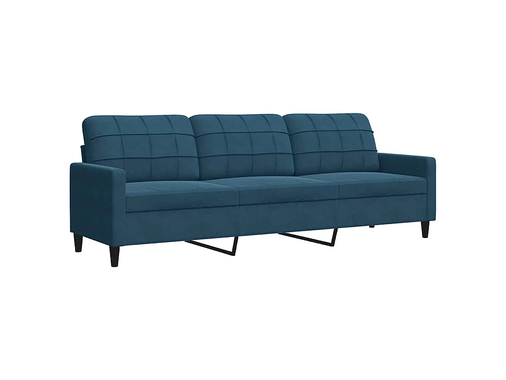 Canapé à 3 places Bleu 210 cm Velours