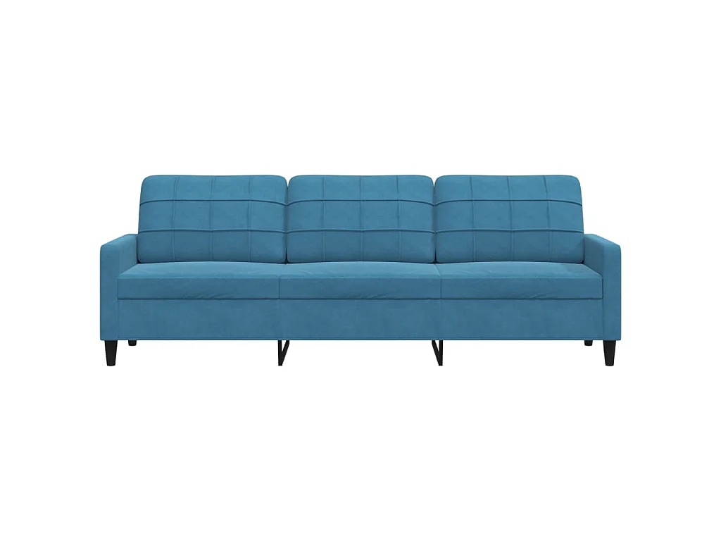 Canapé à 3 places Bleu 210 cm Velours