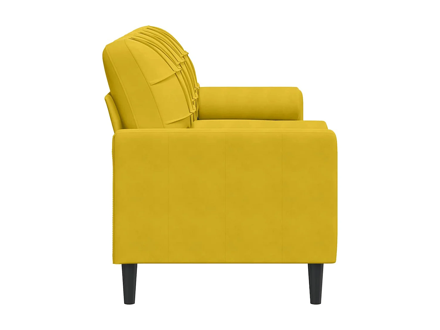 Canapé 3 places avec oreillers décoratifs jaune 180 cm velours