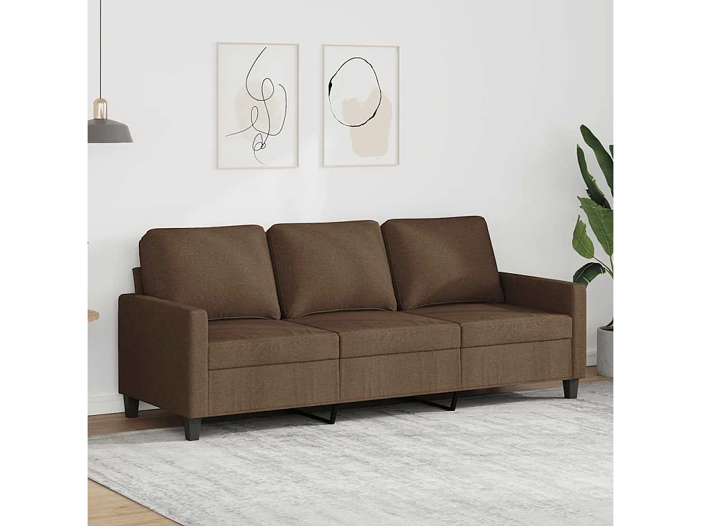 Canapé à 3 places Marron 180 cm Tissu
