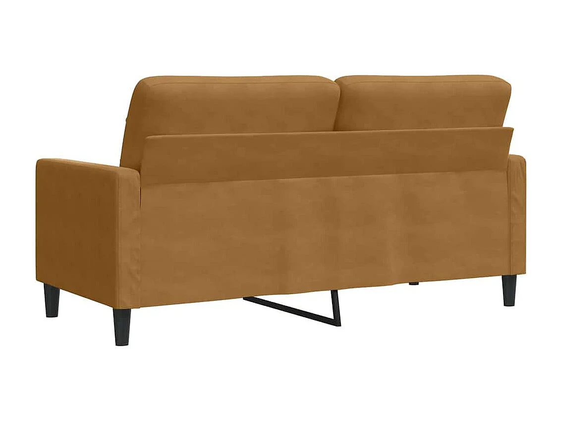 Divano a 2 Posti Marrone 140 cm in Velluto