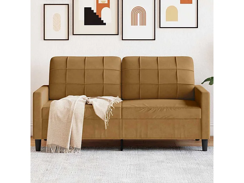 2-Sitzer-Sofa Braun 140 cm Samt