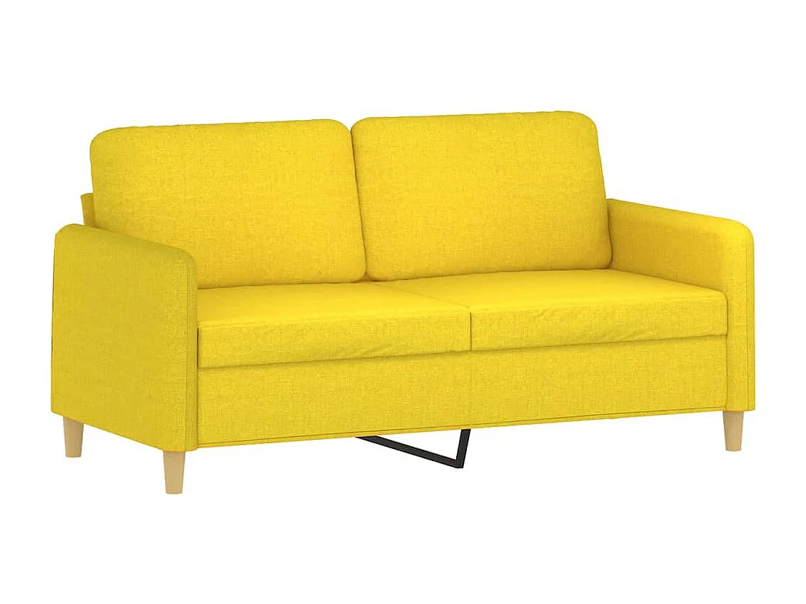 Canapé à 2 places Jaune clair 140 cm Tissu