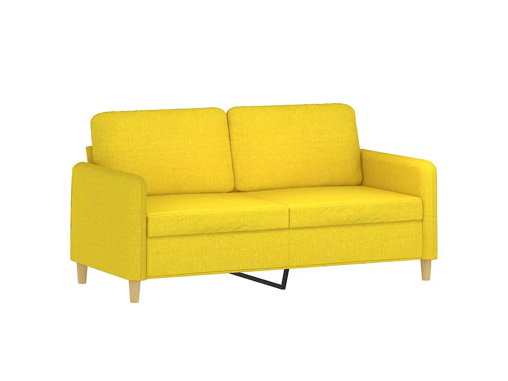 Canapé à 2 places Jaune clair 140 cm Tissu