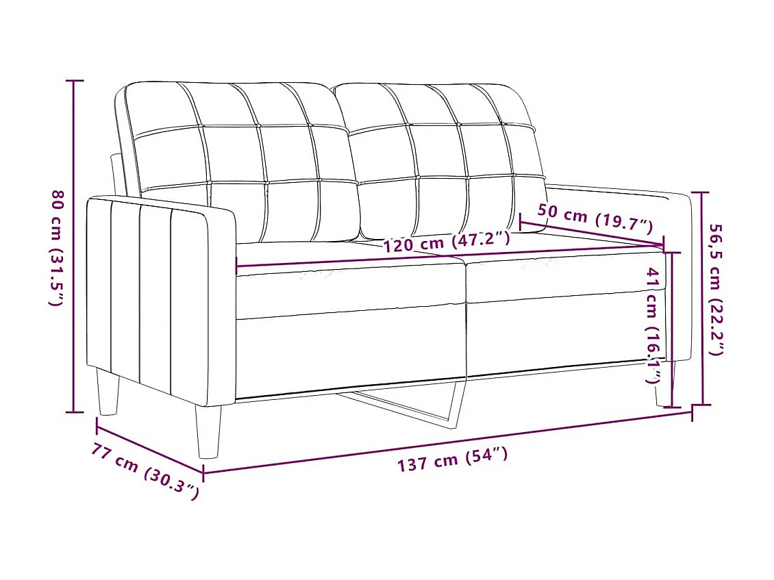 Ensemble de canapés 2 pcs avec coussins et traversins velours