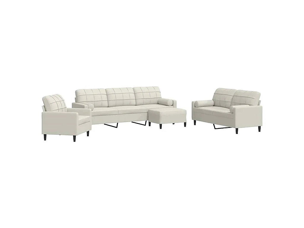 Ensemble de canapés 4 pcs avec coussins et traversins velours