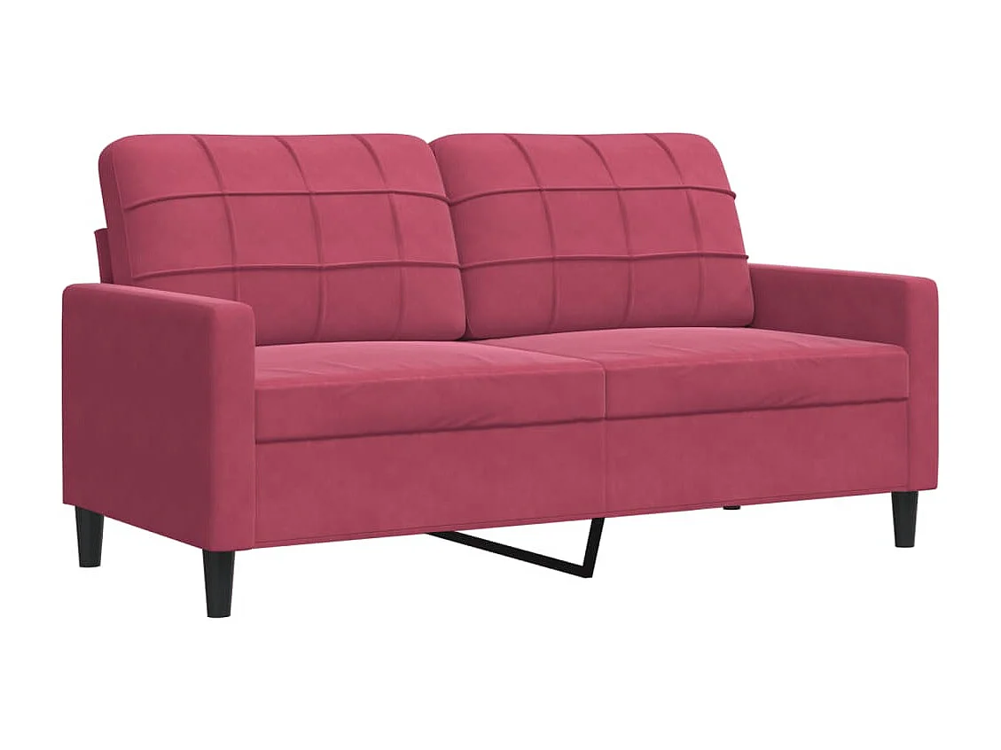 Ensemble de canapés 3 pcs avec coussins Rouge bordeaux Velours