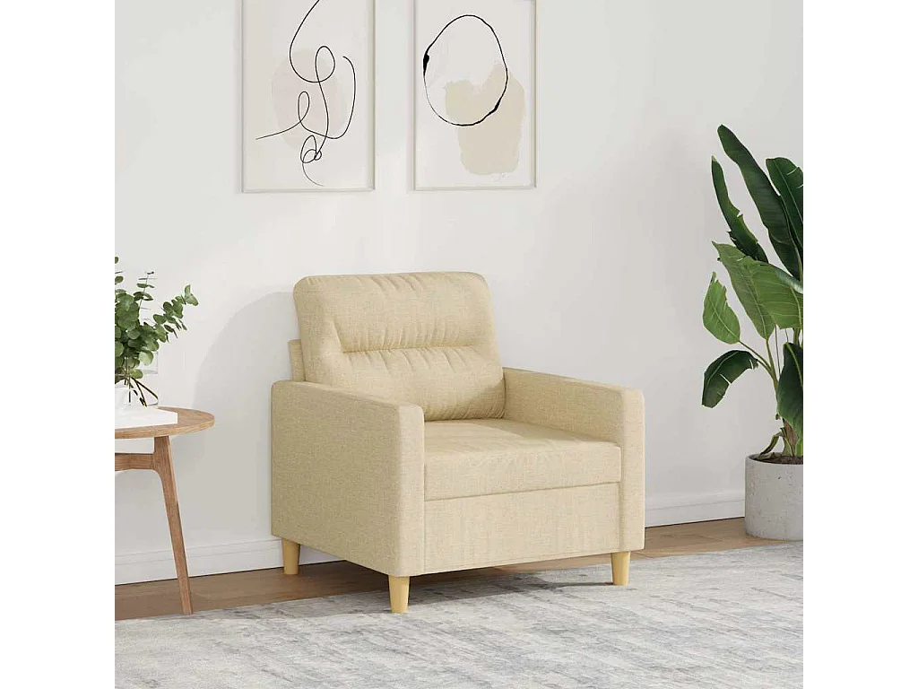 Fauteuil Crème 60 cm Tissu