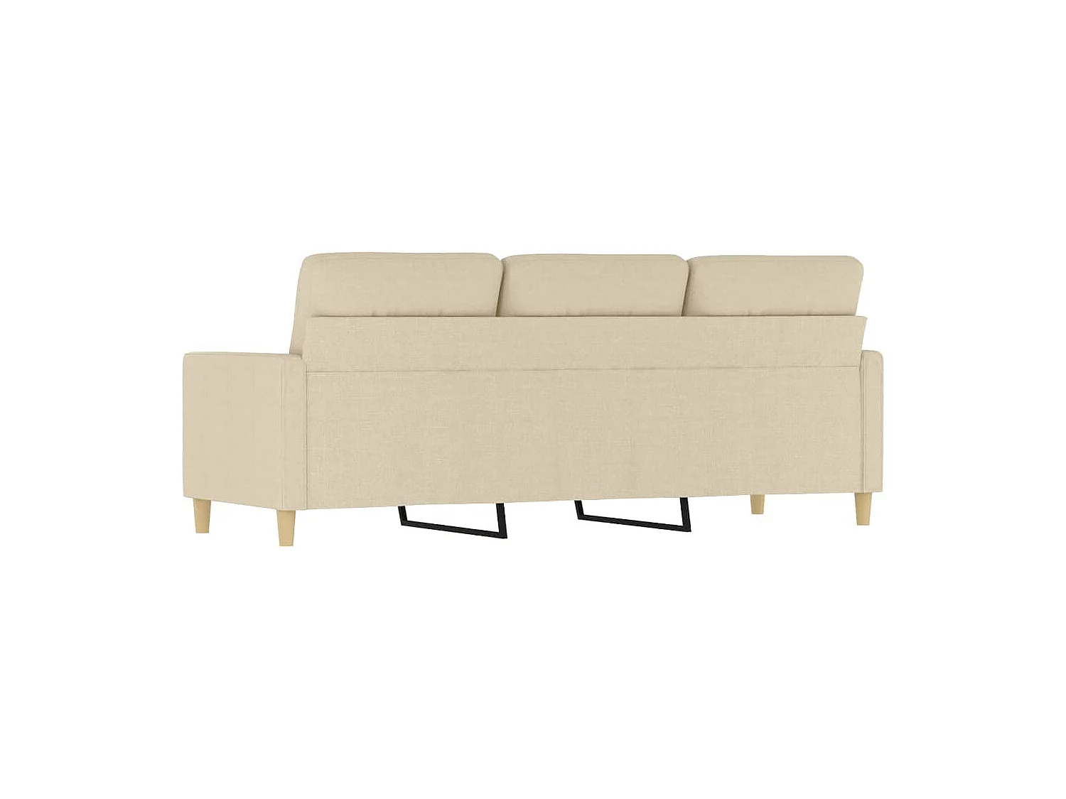 Divano a 3 Posti Crema 180 cm in Tessuto