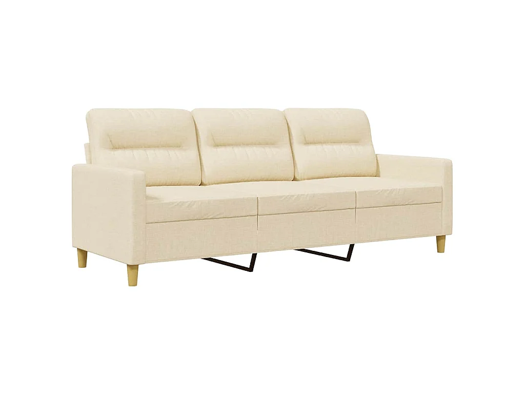 Canapé à 3 places Crème 180 cm Tissu