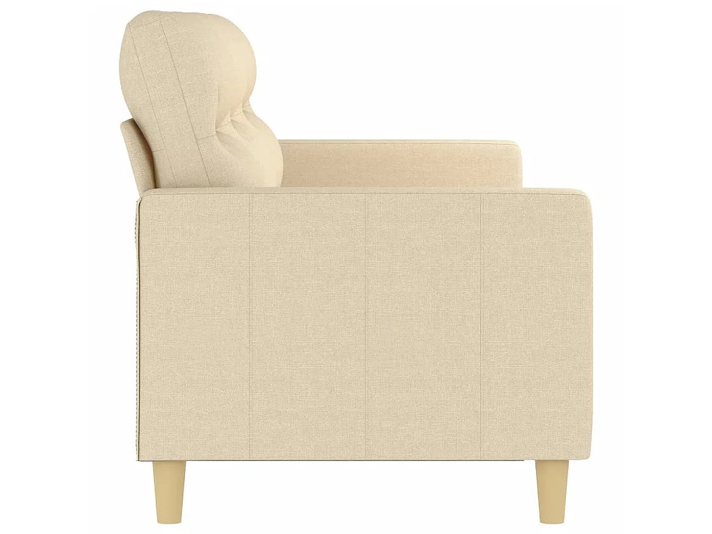 Canapé à 3 places Crème 180 cm Tissu