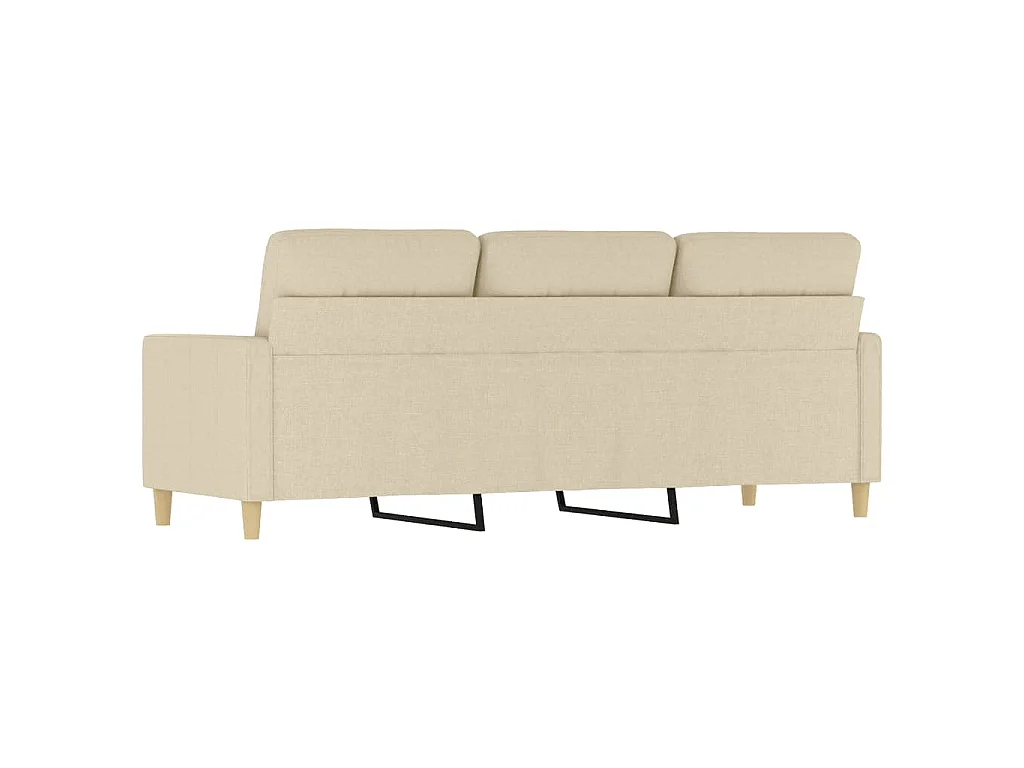 Canapé à 3 places Crème 180 cm Tissu