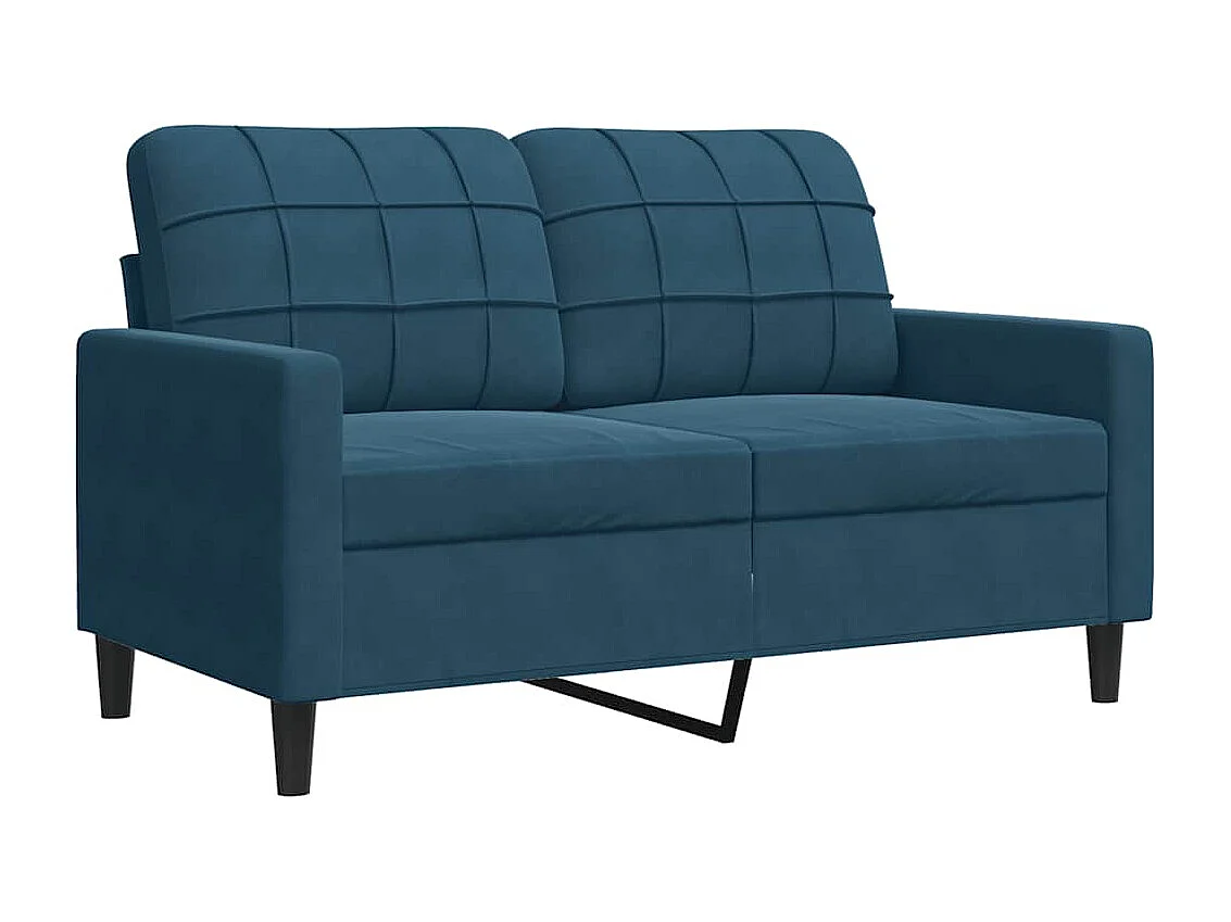 Ensemble de canapés 3pcs et coussins et traversins bleu velours