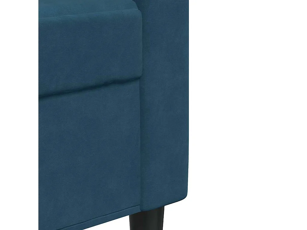Ensemble de canapés 3pcs et coussins et traversins bleu velours
