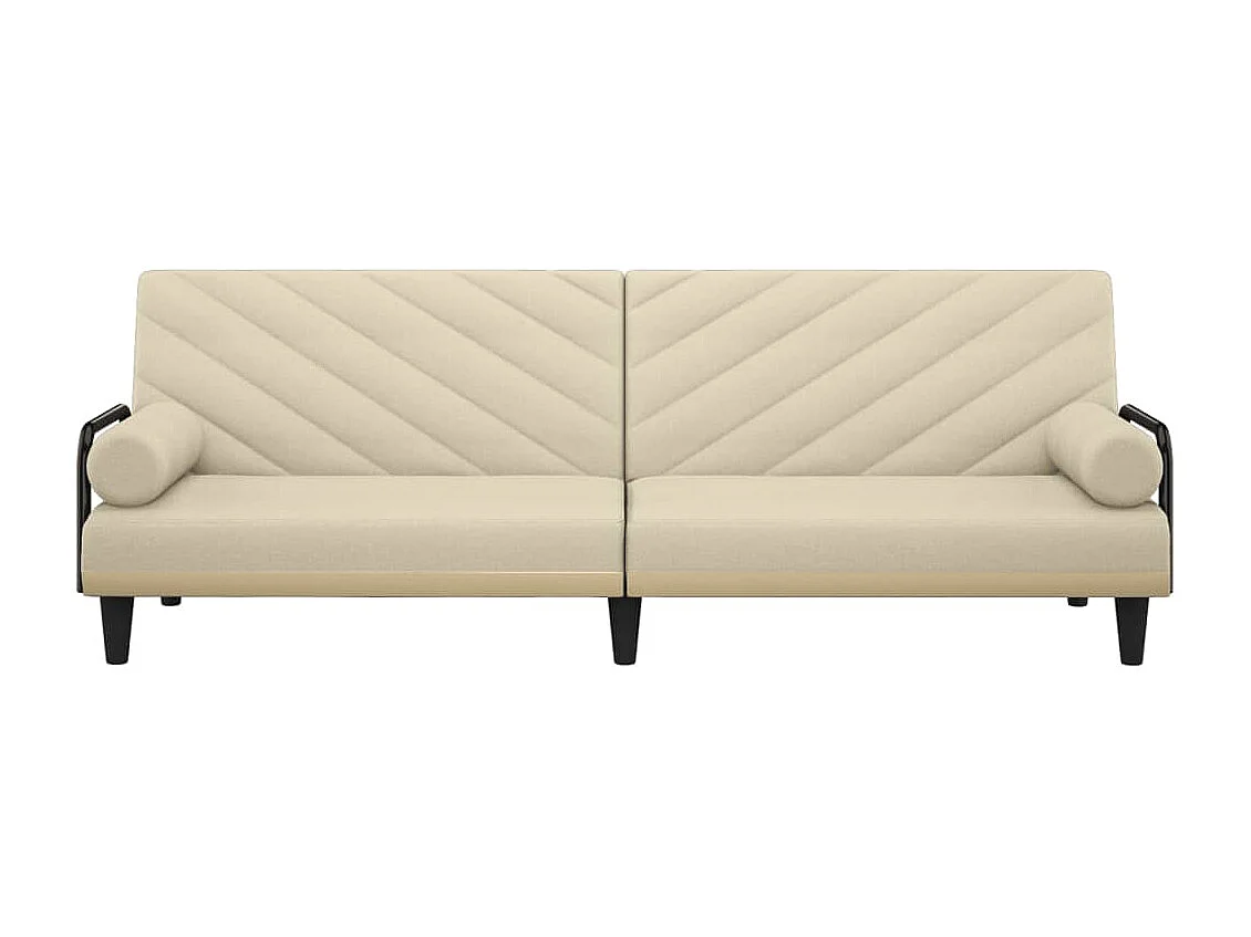 Canapé-lit avec accoudoirs crème tissu