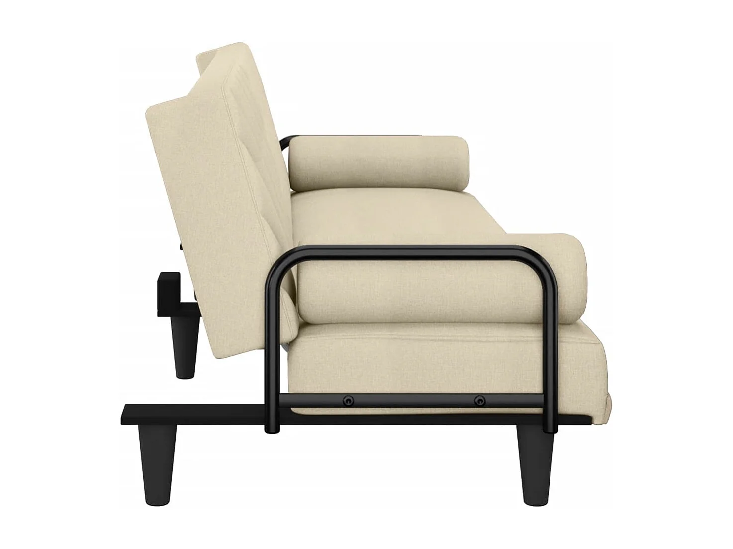 Canapé-lit avec accoudoirs crème tissu