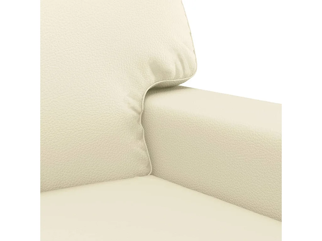Set di Divani 2 pz con Cuscini Crema in Similpelle