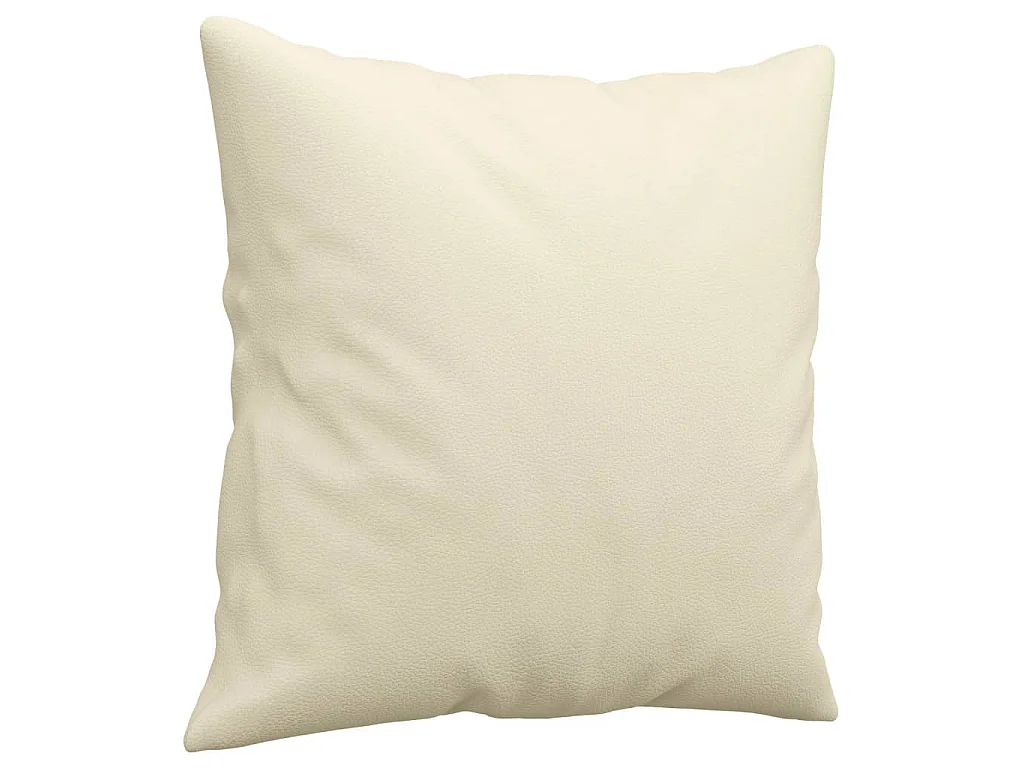 2 pcs conjunto de sofás com almofadas couro artificial creme