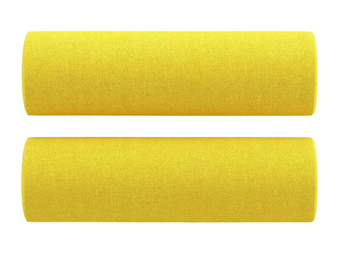 Canapé 2 places avec oreillers jaune clair 120 cm tissu